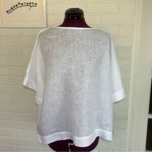 Chico’s White Linen Dolman Sleeve Top – chicos Size 3 orXL 16/18